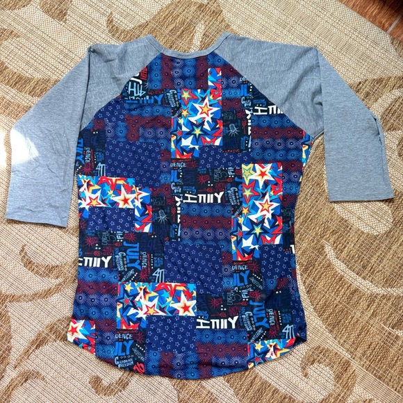 LULAROE RANDY sz M, Americana blue 4th of July new w/o tags, baseball tee shirt - Picture 4 of 5